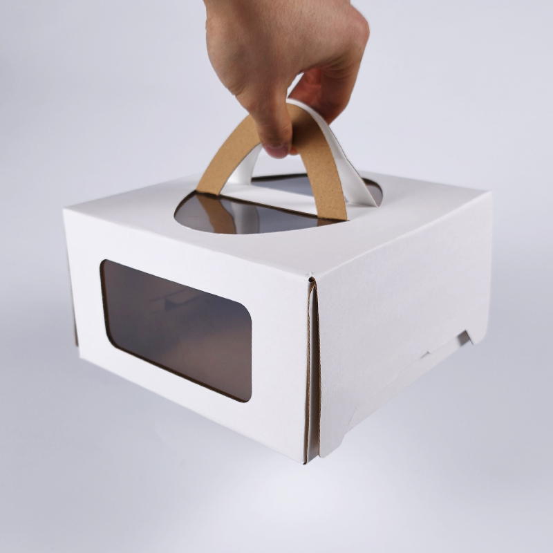 Easy to Assemble Portable Cake Box With Handle