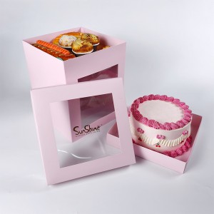 8/10/12 Inch Pink Cake Box With Separate Lid