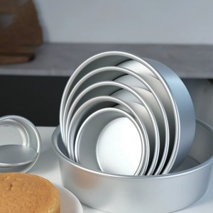 Anodized Aluminum Round Removable Bottom Cake Mold-1
