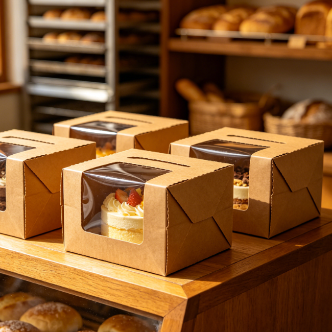 Kraft Window Cake Boxes02
