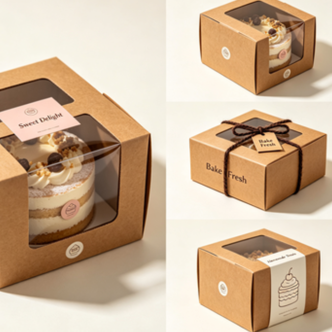 Kraft Window Cake Boxes08
