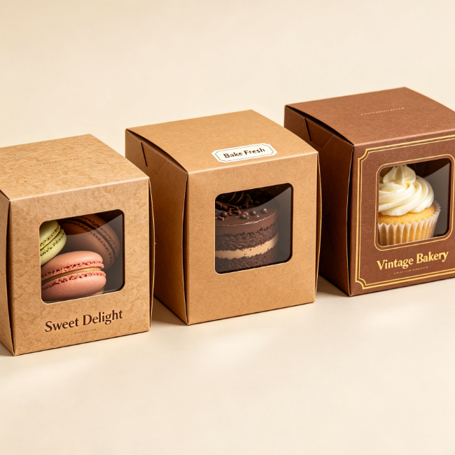 Kraft Window Cake Boxes09