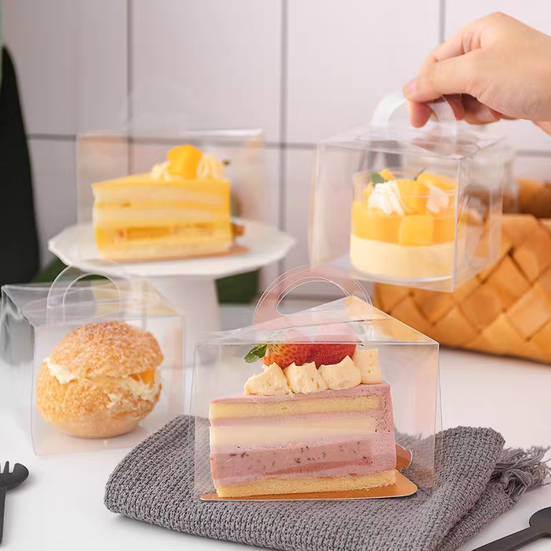 Portable Transparent Triangular Cake Box-2