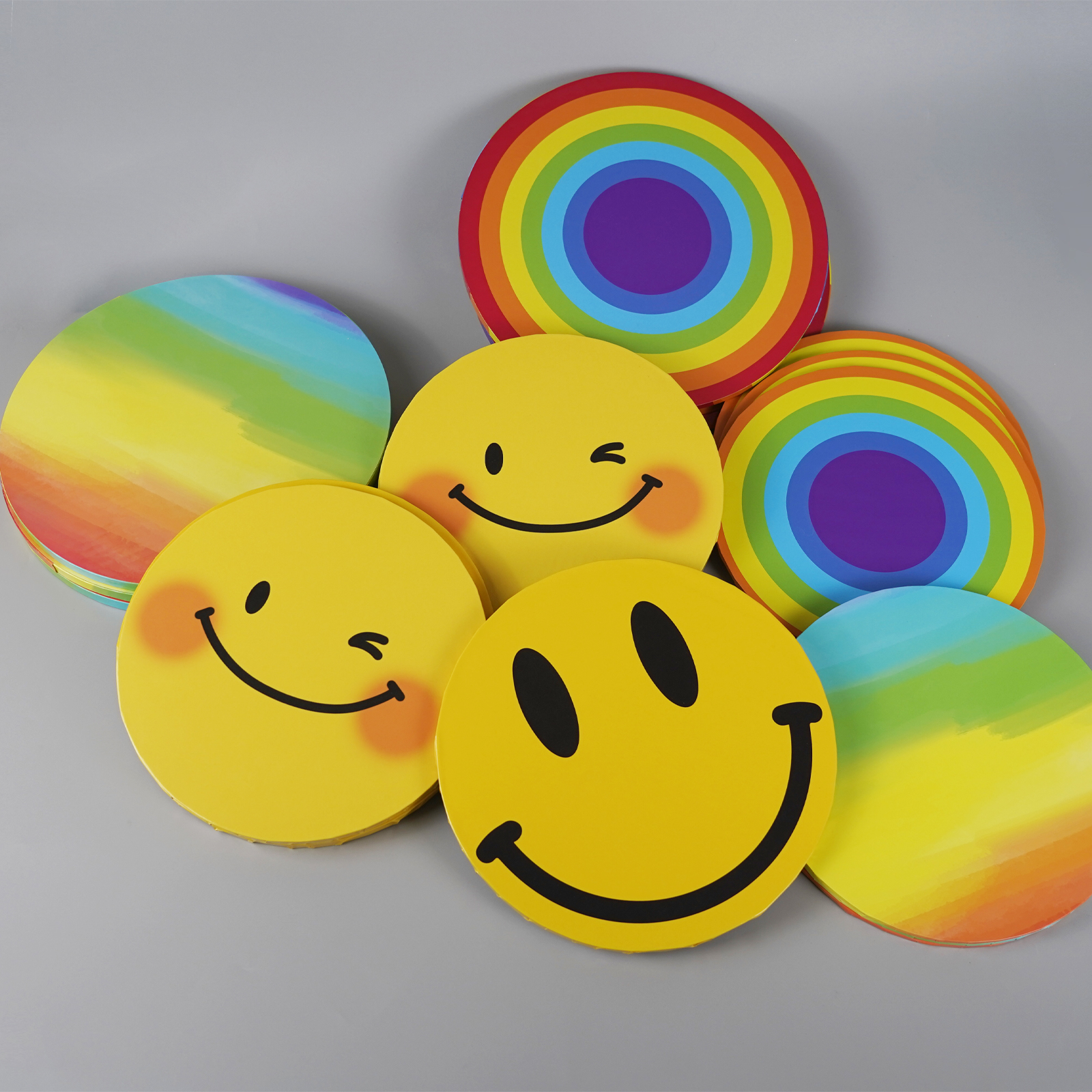 Rainbow smiling face cake board