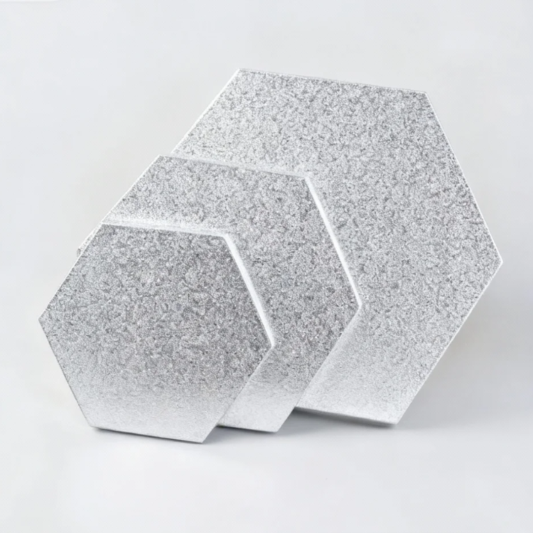 Silver Hexagon Cake Board