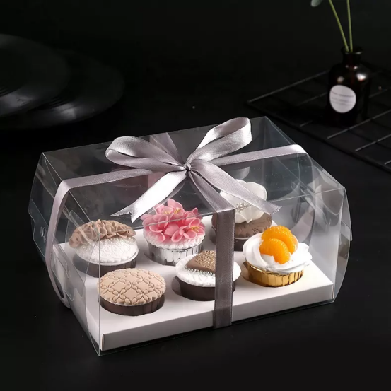 Transparent cupcake box