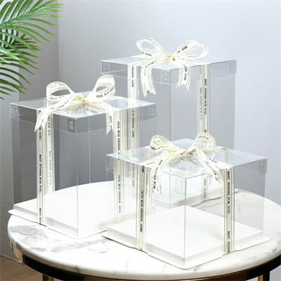 clear cake box