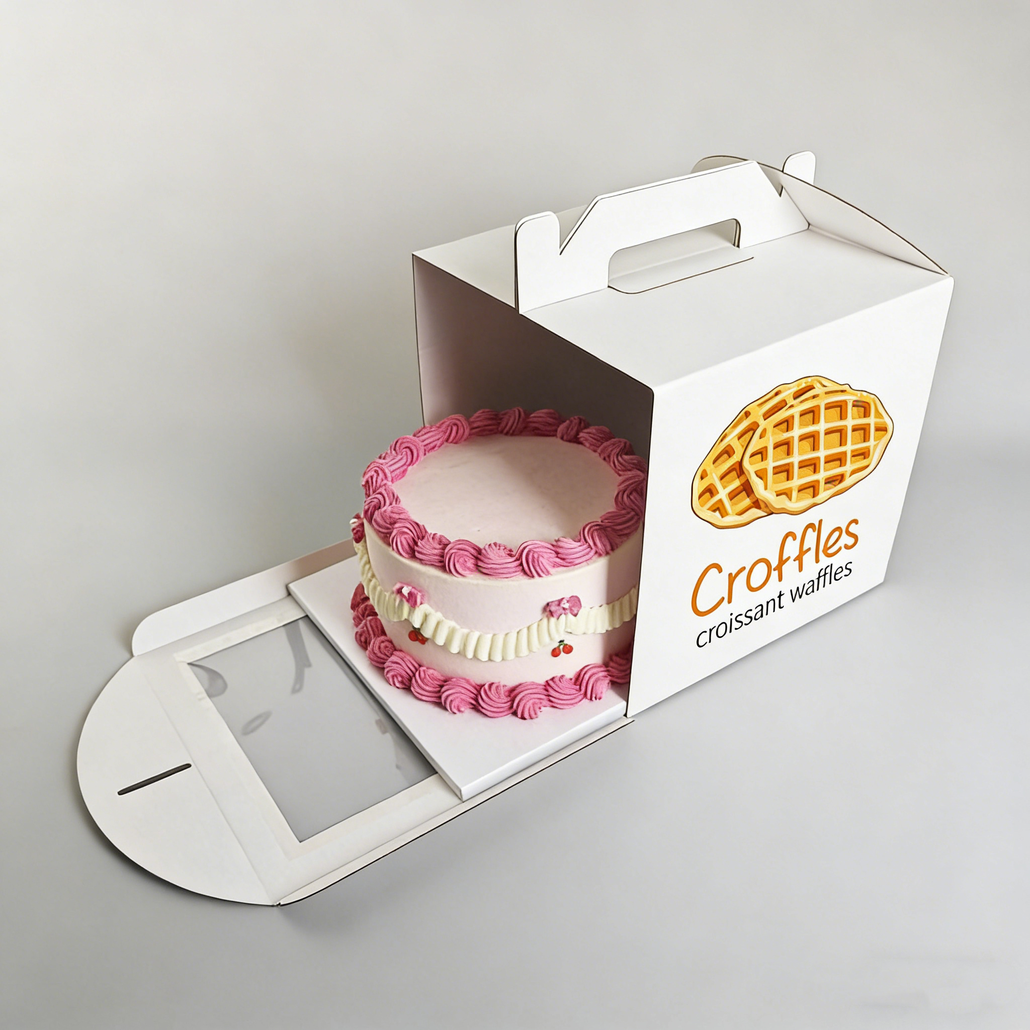 window cake boxes for bakery display and takeaway packaging