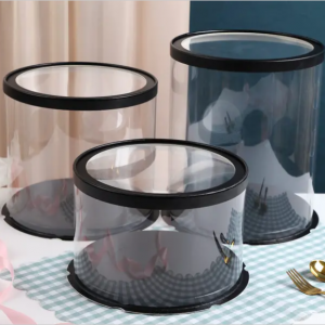 round transparent cake box